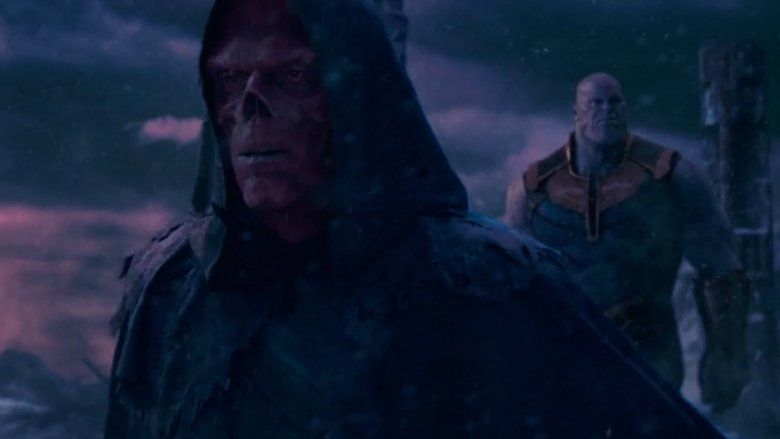 Ross Marquand als Red Skull und Josh Brolin als Thanos in Avengers: Infinity War
