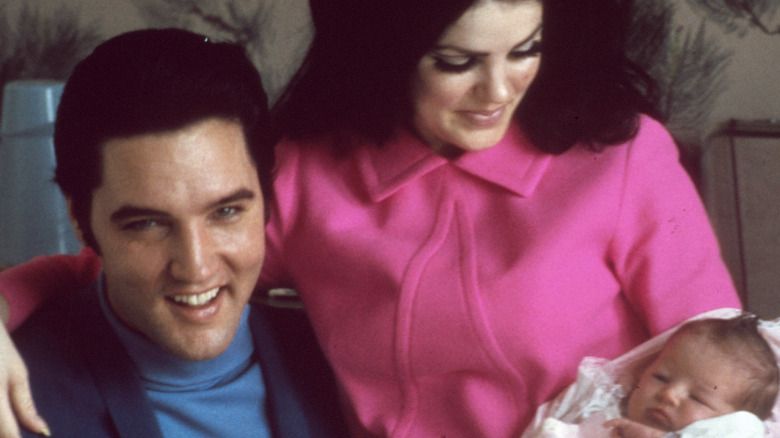 Elvis und Priscilla Presley mit Tochter Lisa Marie Presley