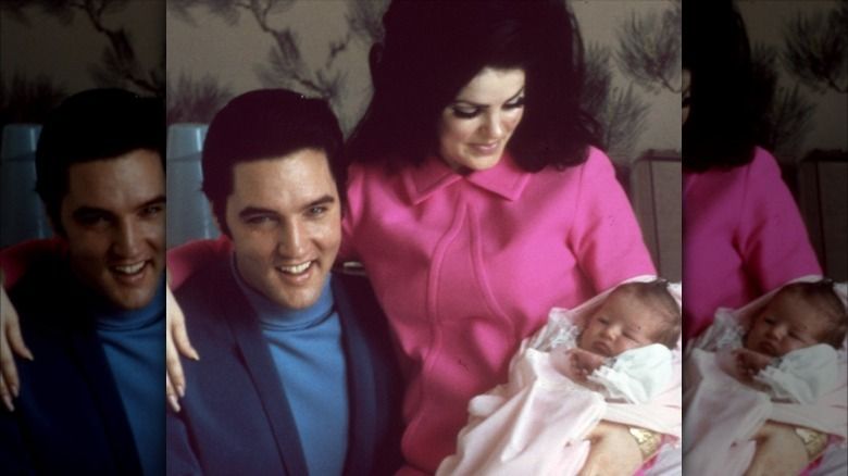 Elvis Presley, Priscilla Presley und Lisa Marie Presley Young